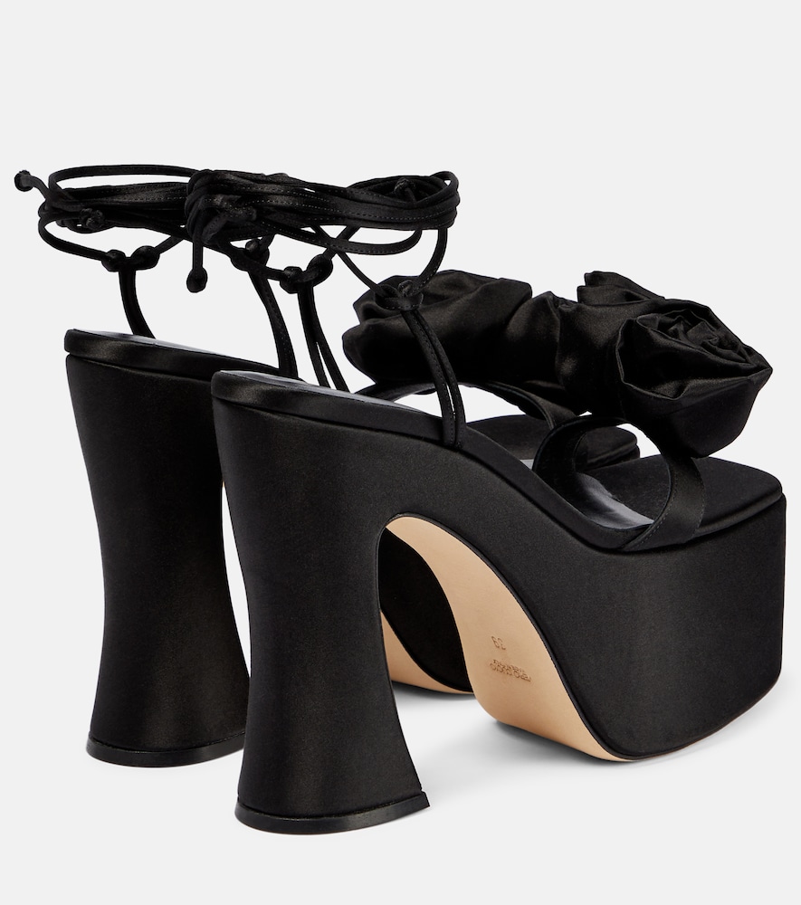  Magda Butrym Magda Butrym Applique Satin Platform Sandals 