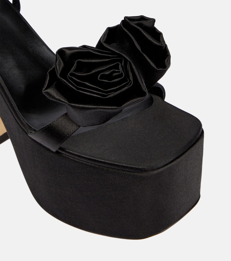  Magda Butrym Magda Butrym Applique Satin Platform Sandals 