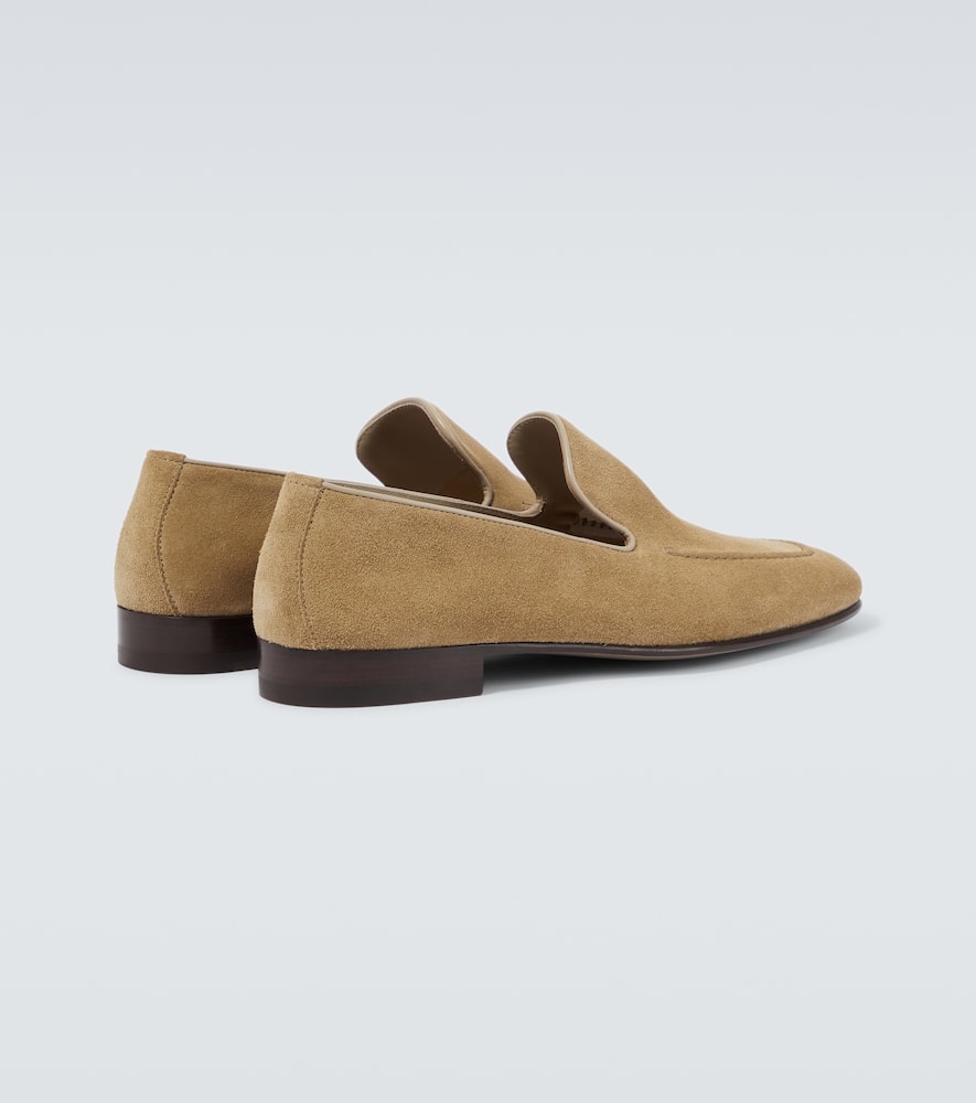 Shop Manolo Blahnik Truro Suede Loafers In Beige