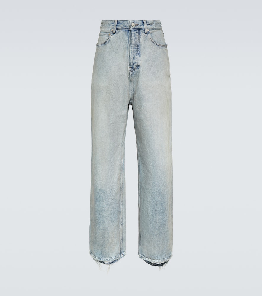 Distressed wide-leg jeans