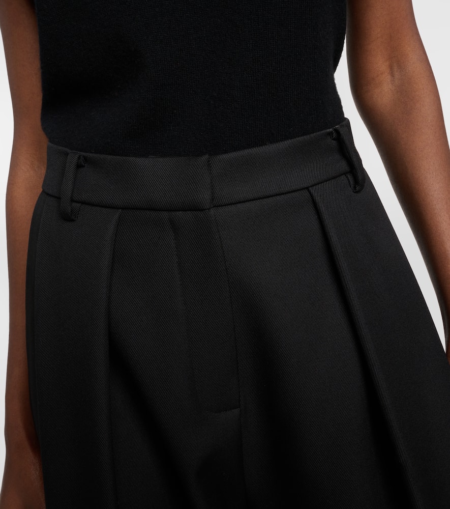 Magda Butrym Pleated Wool Tapered Pants In Black