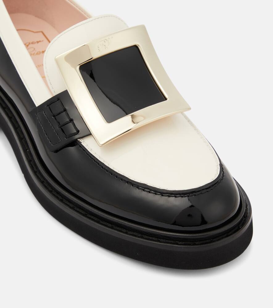 Shop Roger Vivier Viv' Rangers Patent Leather Loafers In Black