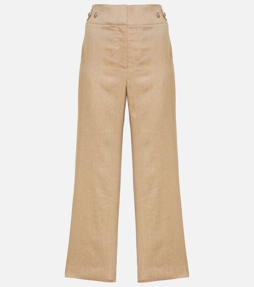 Aubrie linen-blend cropped pants