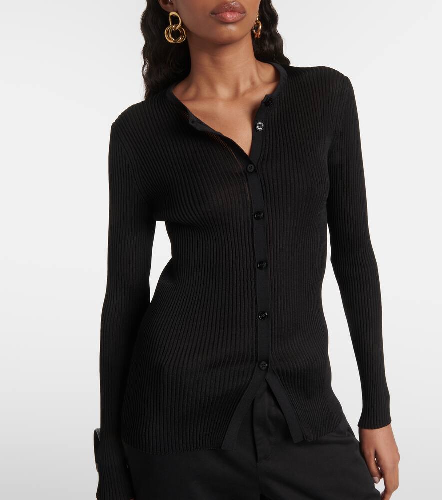 Shop Tom Ford Ribbed-knit Cardigan In Black