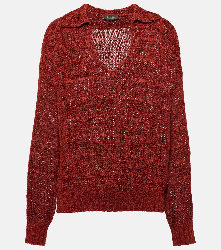 Shikotsu silk polo sweater