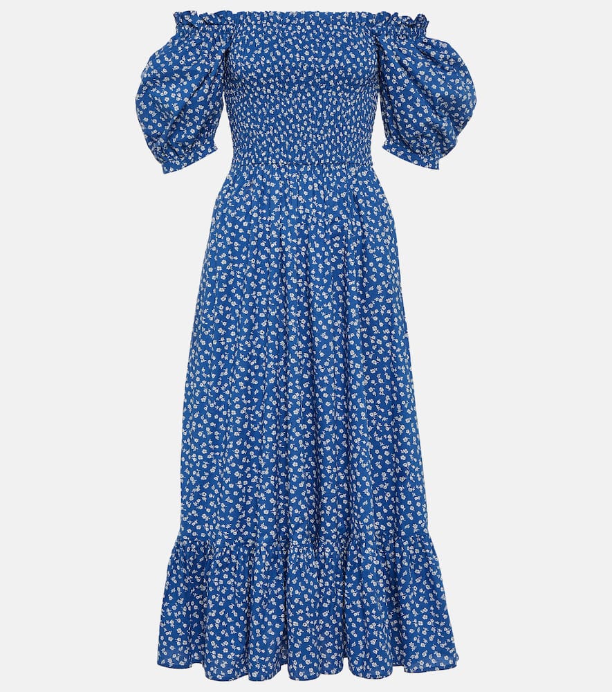 Polo Ralph Lauren Floral Cotton Maxi Dress In Blue