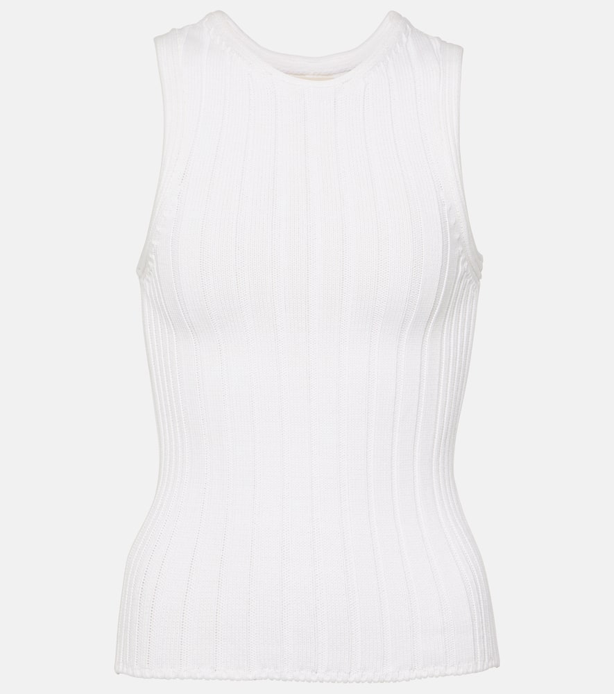 Shop Khaite Manu Cotton-blend Tank Top In White