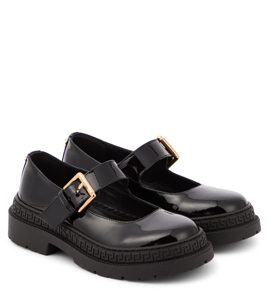 Versace Kids La Medusa patent leather Mary Jane flats