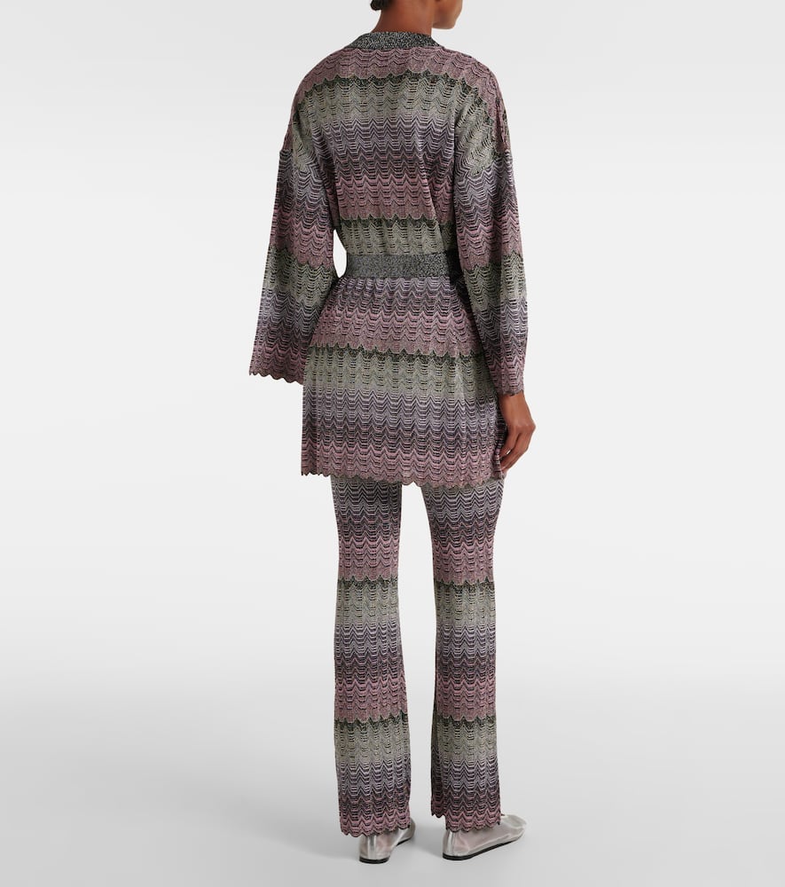 Shop Missoni Zig Zag Metallic Knit Cardigan In Multicoloured