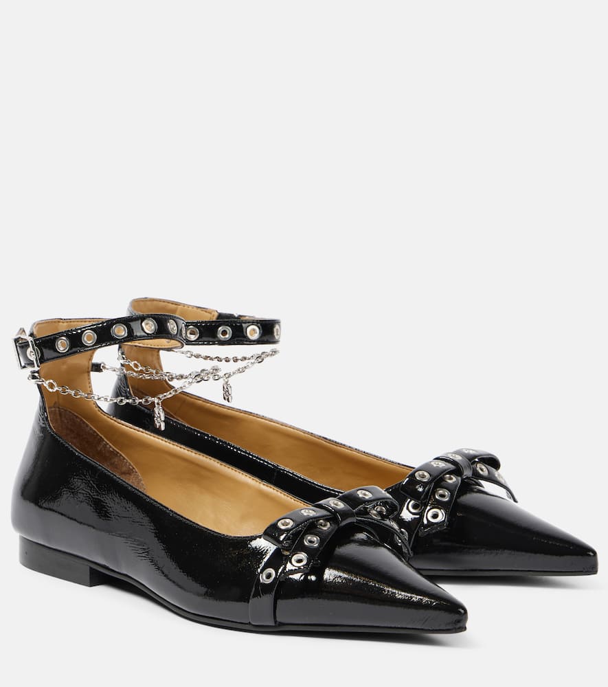 Ganni Jewel Ballerina In Black