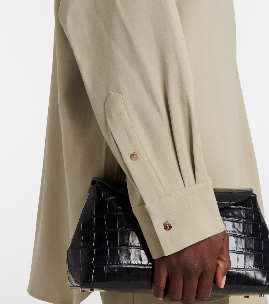 Shop Tove Rumer Wool-blend Shirt In Beige