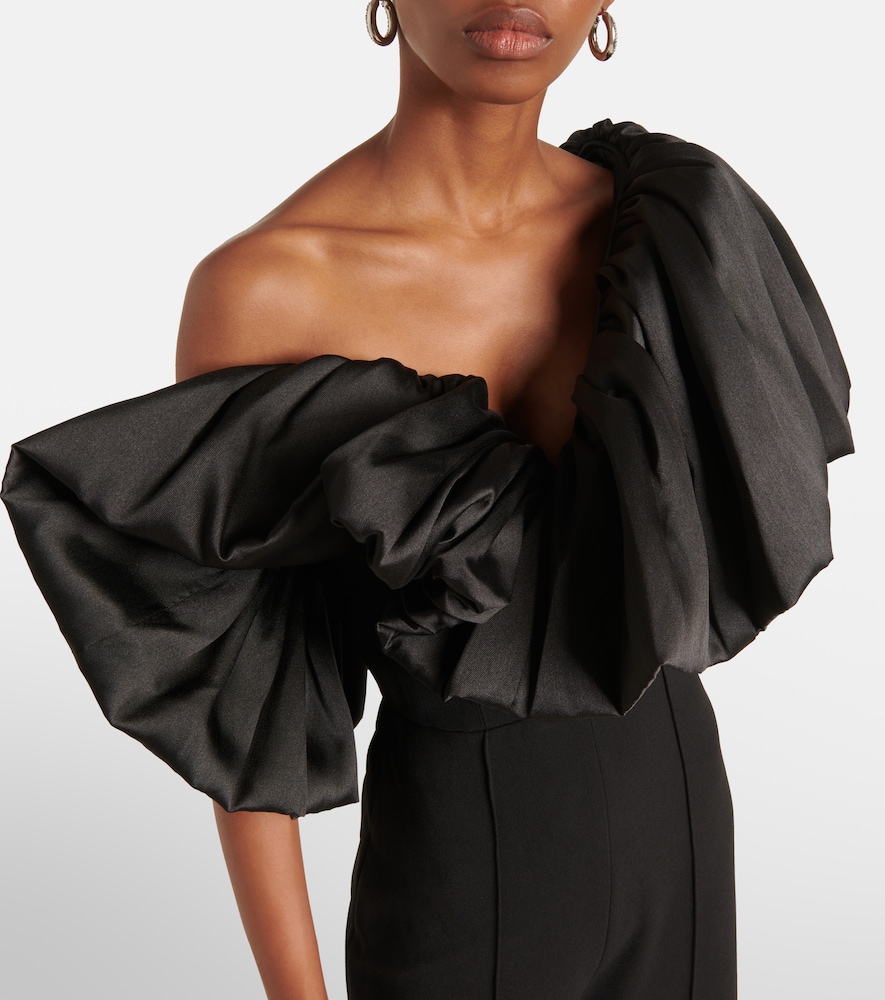  Solace London Solace London Perla Ruffled Satin-trimmed Jumpsuit 