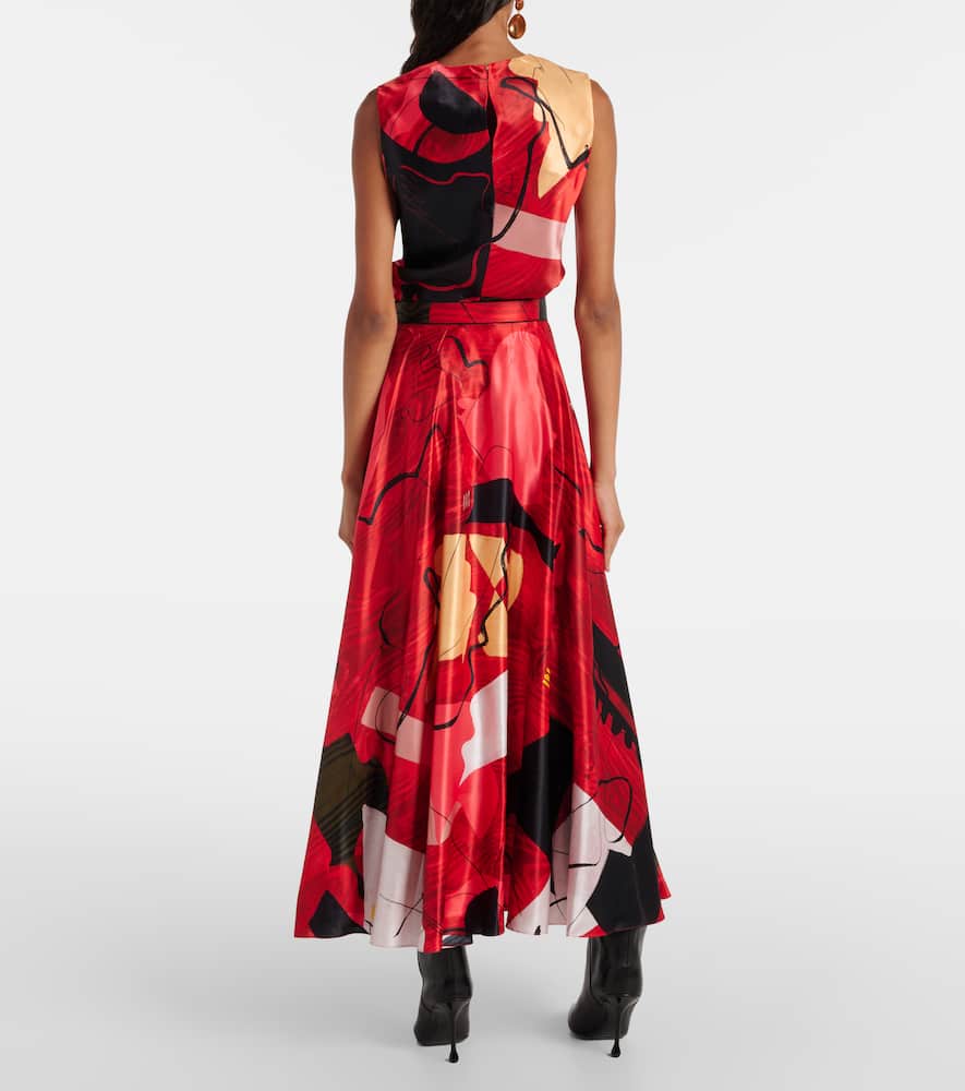 Roksanda Ameera Printed Satin Maxi Skirt In Multicoloured