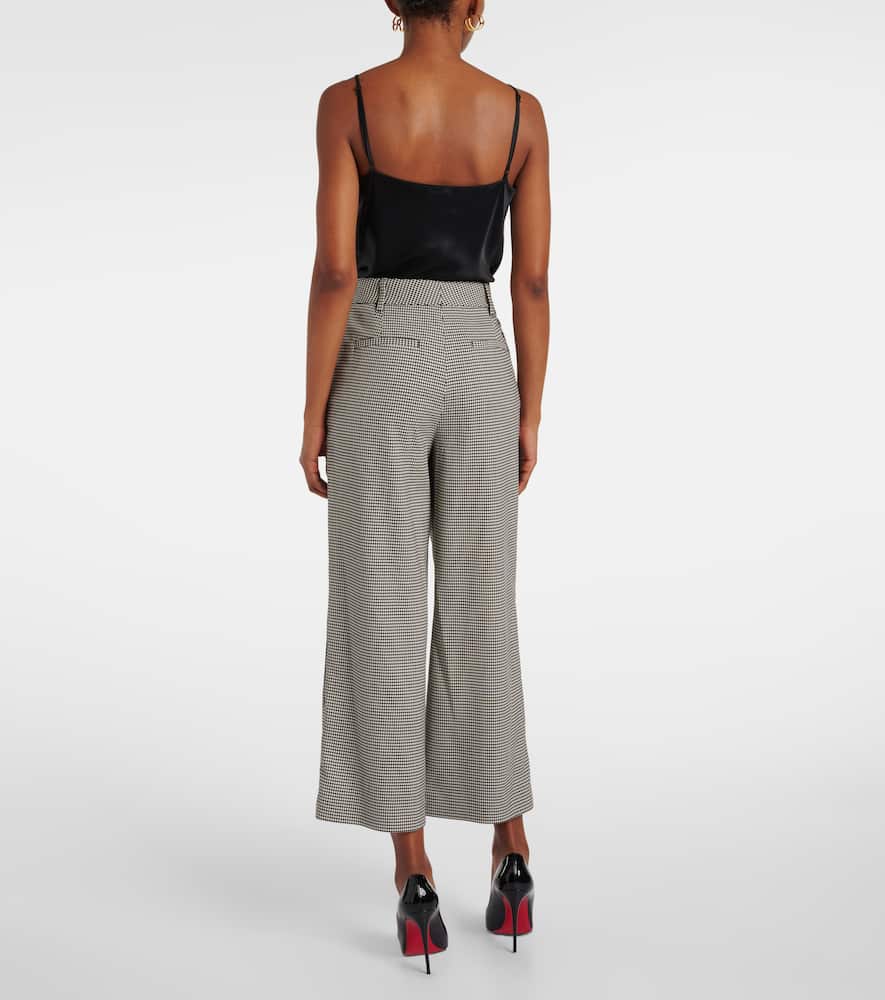 Simkhai Miki Cropped Micro-check Pants In Multicoloured