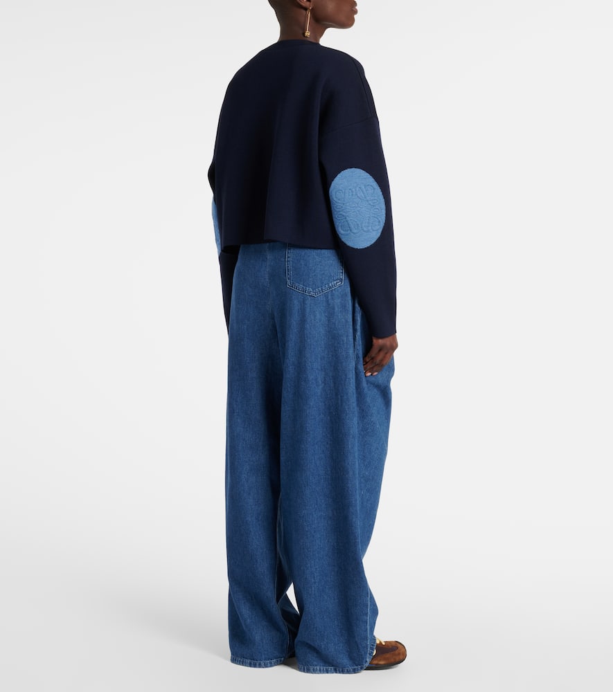 Loewe Anagram Wool-blend Sweater In Blue