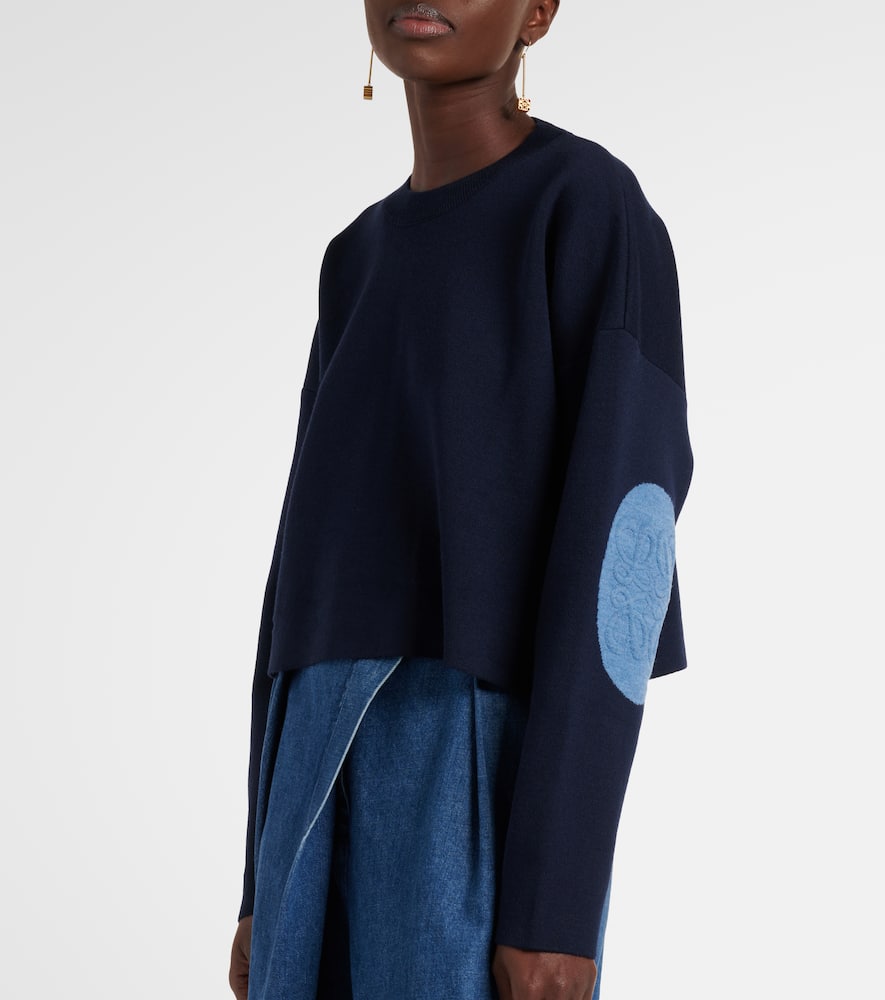 Loewe Anagram Wool-blend Sweater In Blue