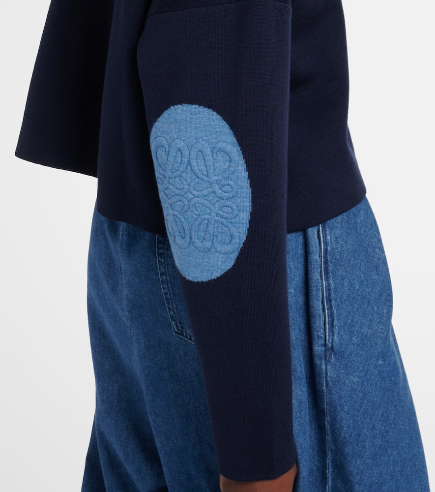Loewe Anagram Wool-blend Sweater In Blue