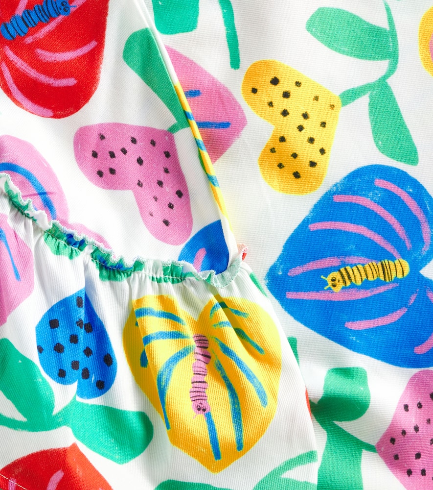 Shop Fabula Amor De Flor Printed Cotton Dress In Multicolor