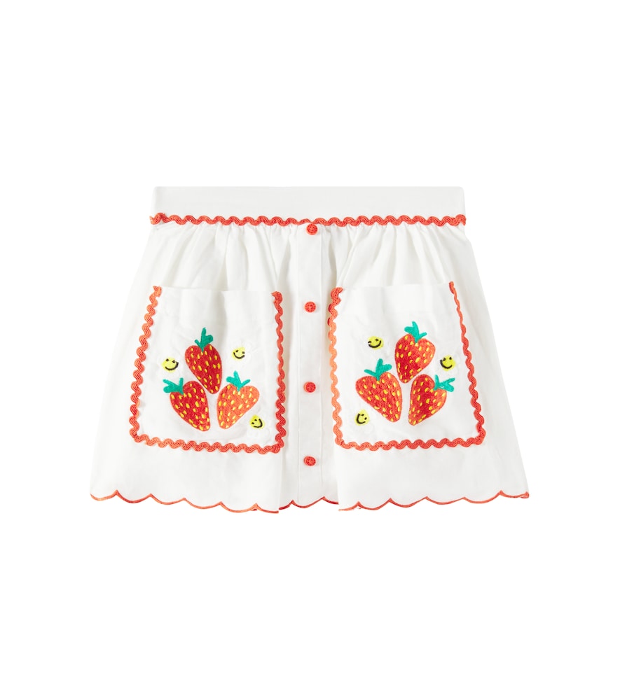 Stella McCartney Stella McCartney Kids Embroidered linen and cotton skirt　ステラ マッカートニー キッズ 刺繍入りリネン＆コットンスカート