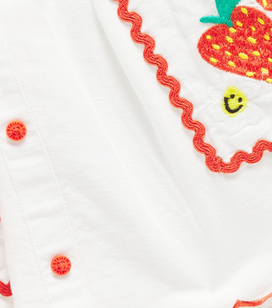  Stella Mccartney Kids Stella Mccartney Kids Embroidered Linen And Cotton Skirt 