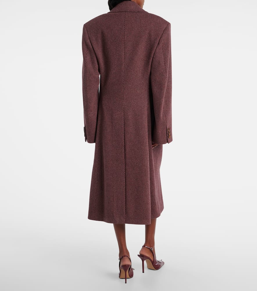 Vivienne Westwood Winston Twill Wool Coat In Burgundy
