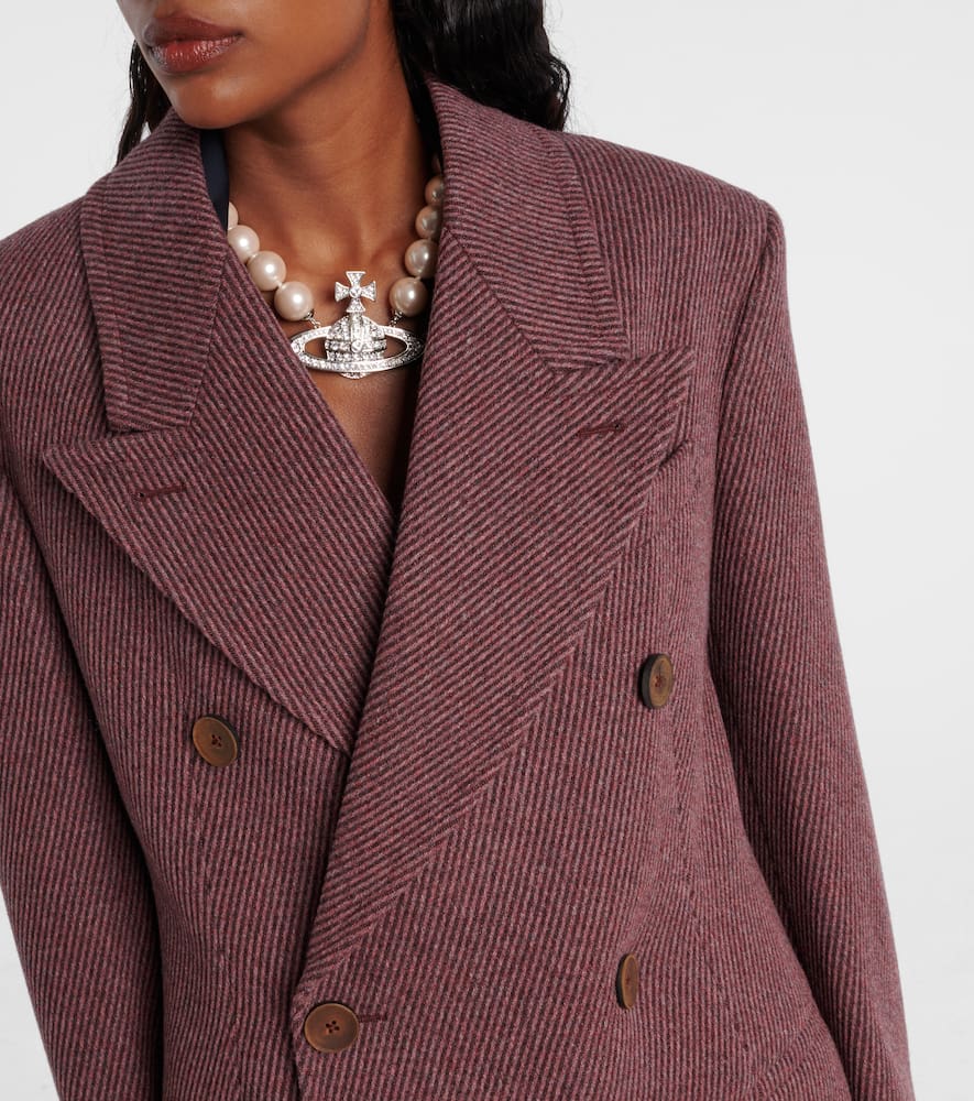Vivienne Westwood Winston Twill Wool Coat In Burgundy