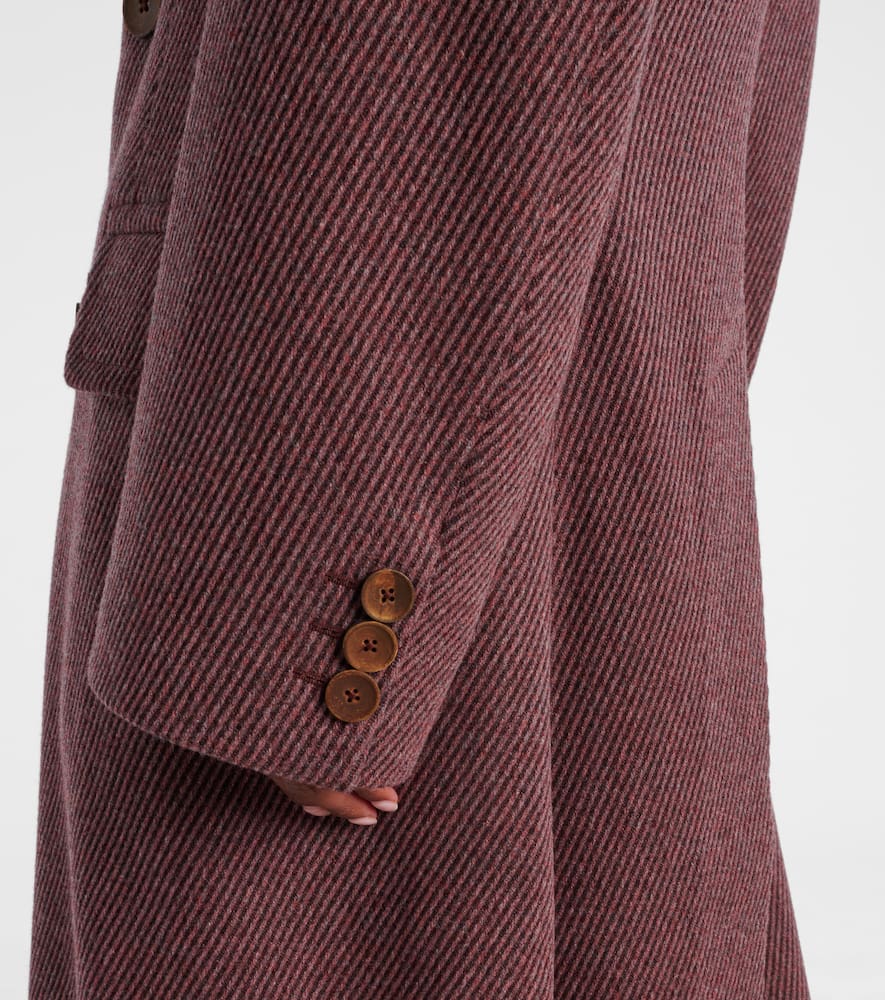 Vivienne Westwood Winston Twill Wool Coat In Burgundy