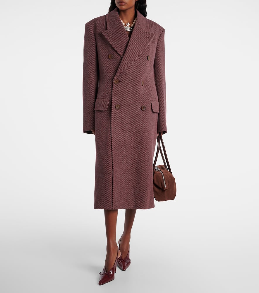 Vivienne Westwood Winston Twill Wool Coat In Burgundy