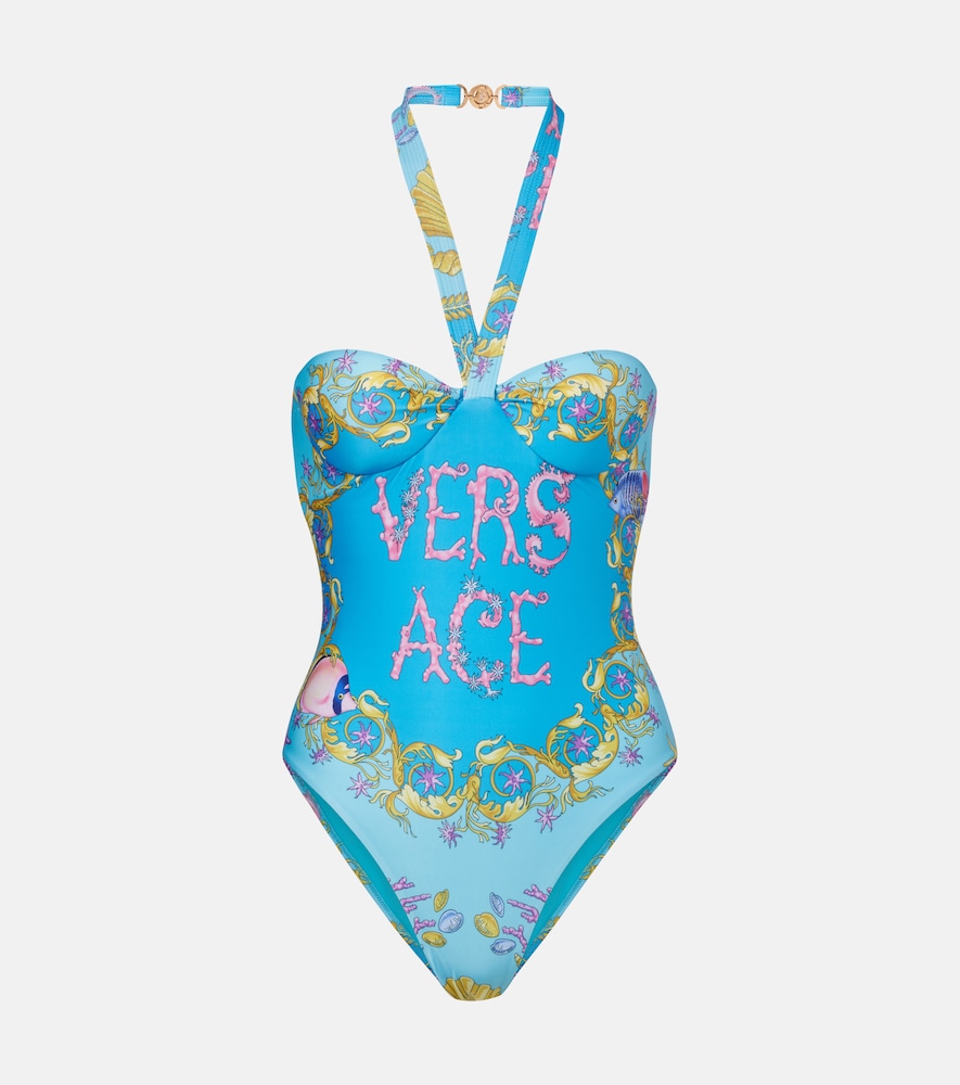 VERSACE Versace Printed halterneck swimsuit　ヴェルサーチ プリント ホルターネック 水着