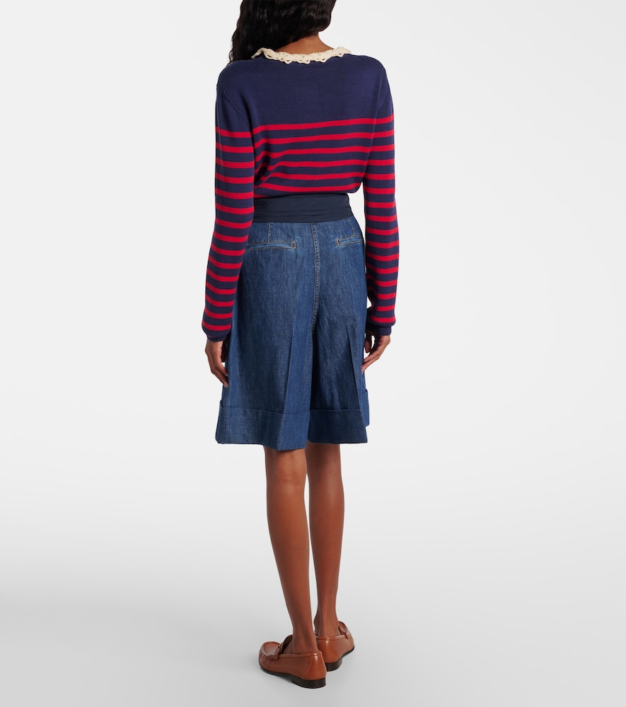  Valentino Valentino Bermuda-shorts Aus Baumwoll-chambray 