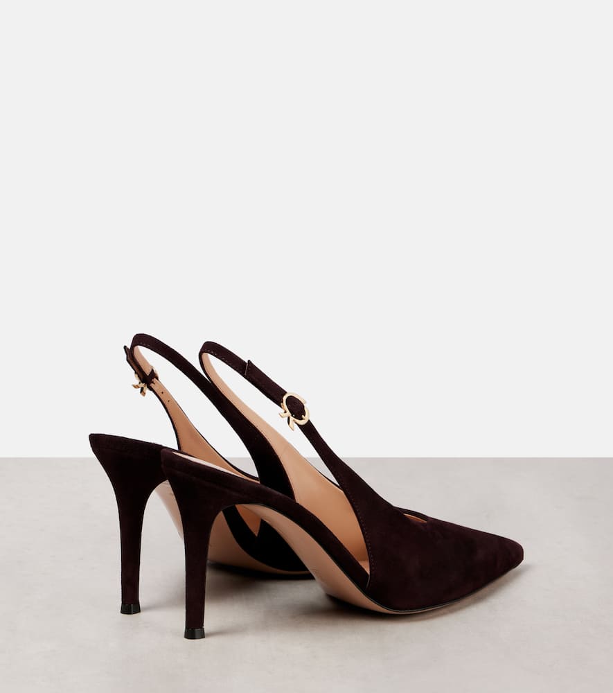Gianvito Rossi Robbie Suede Slingback Pumps