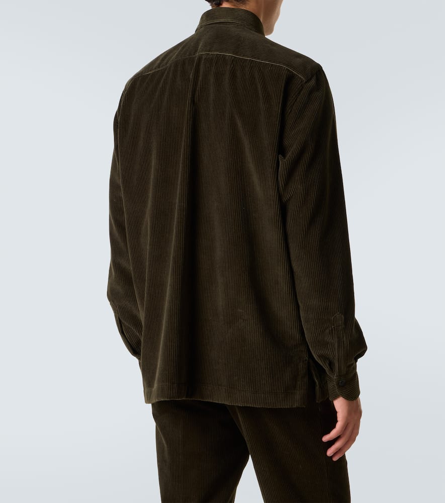 Rubinacci Cotton Corduroy Western Shirt In Black