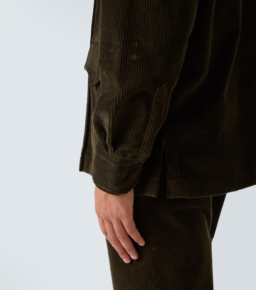 Rubinacci Cotton Corduroy Western Shirt In Black