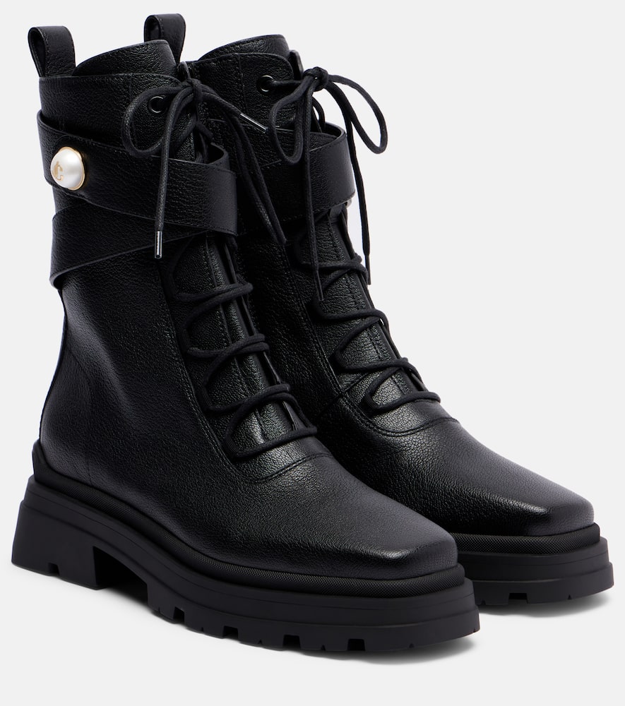 Jimmy Choo Womens Black Noemi 45 Logo-embellished Grained-leather Heeled Ankle Boots In Black