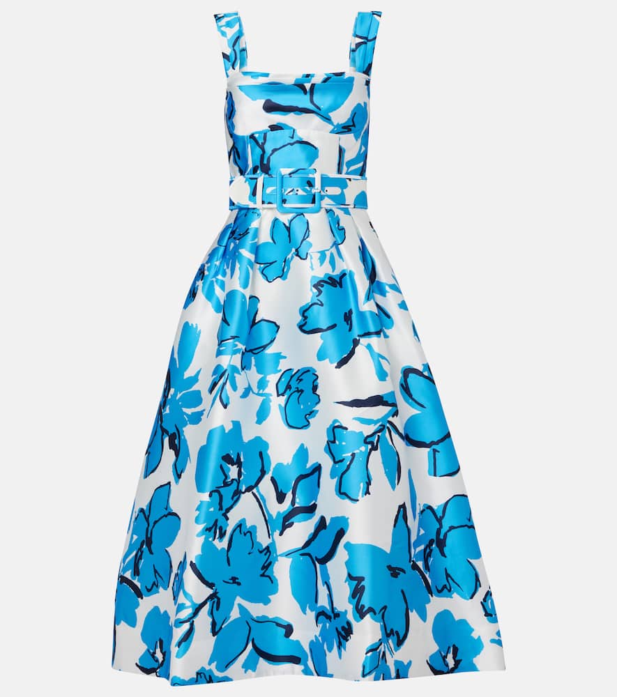 Sapphira belted floral midi dress