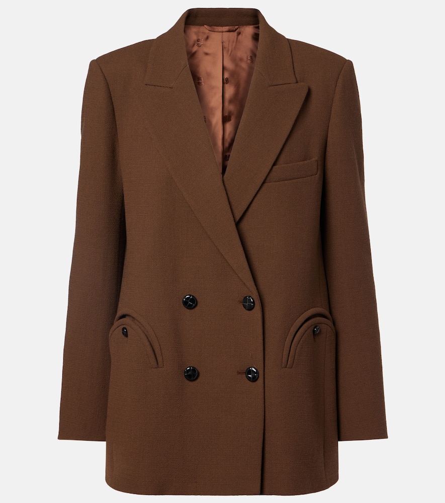 Blazé Milano Everynight Double-breasted Virgin Wool Blazer In Brown