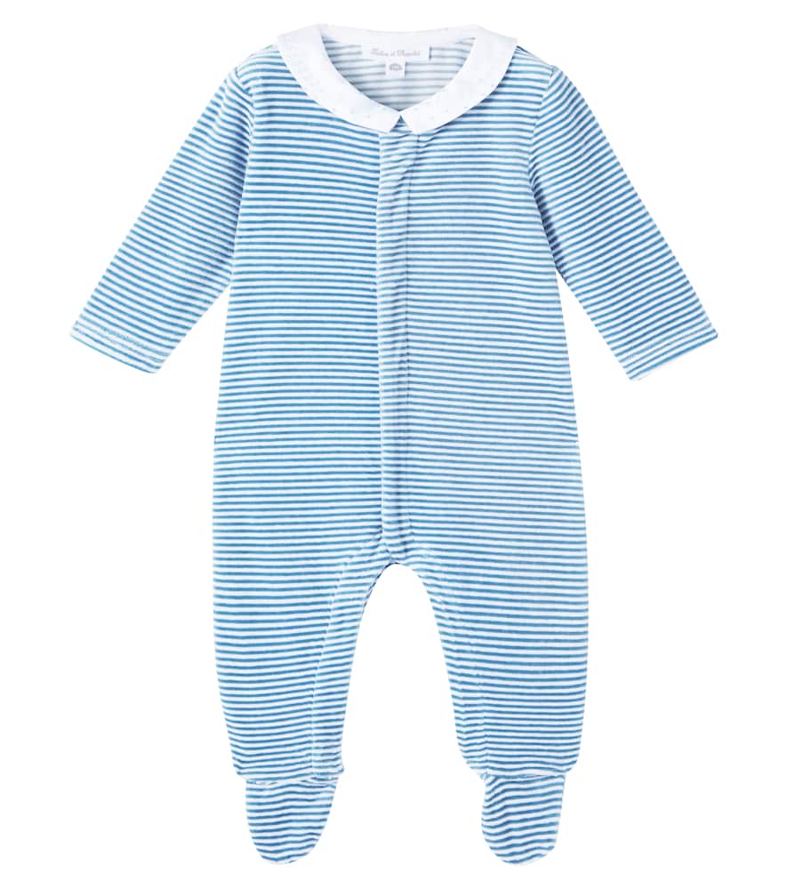Tartine Et Chocolat Baby Striped Cotton-blend Jersey Onesie In Blue