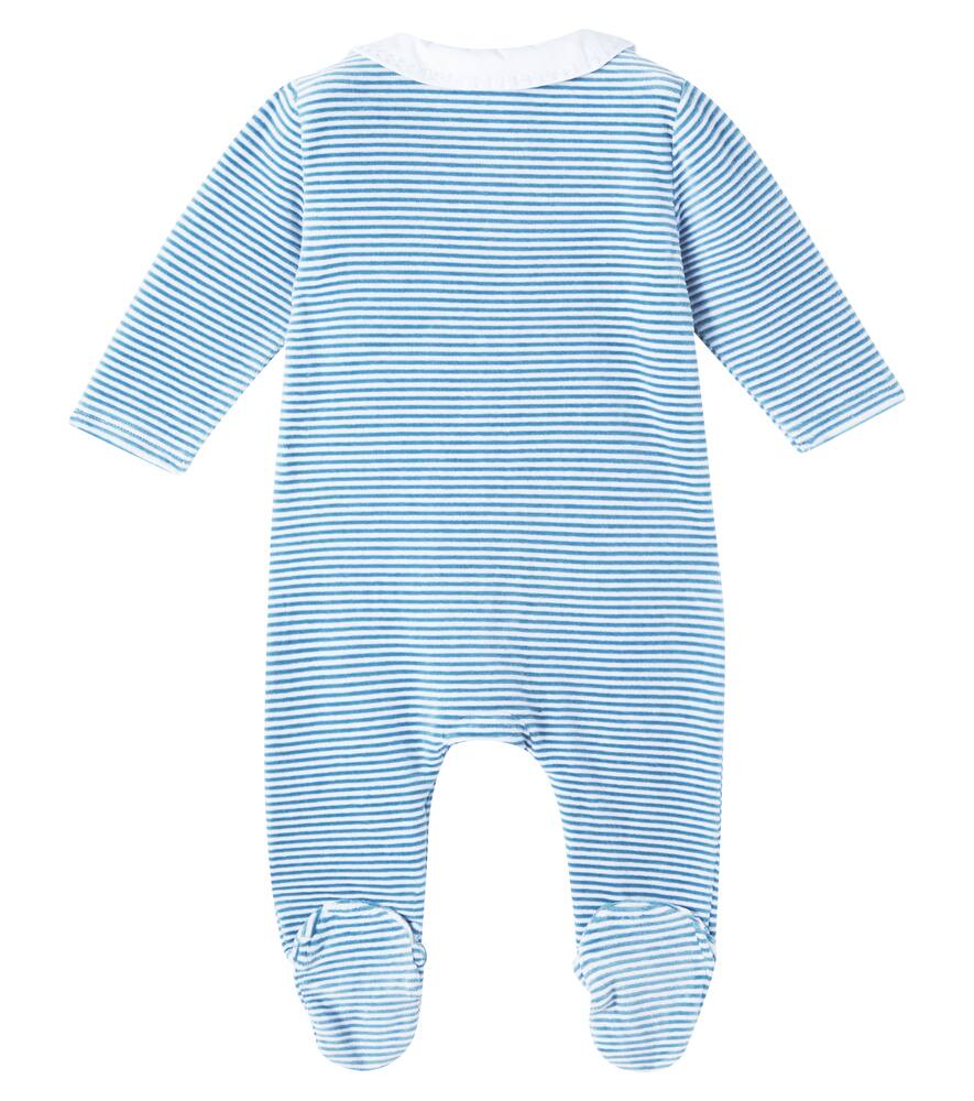Tartine Et Chocolat Baby Striped Cotton-blend Jersey Onesie In Blue