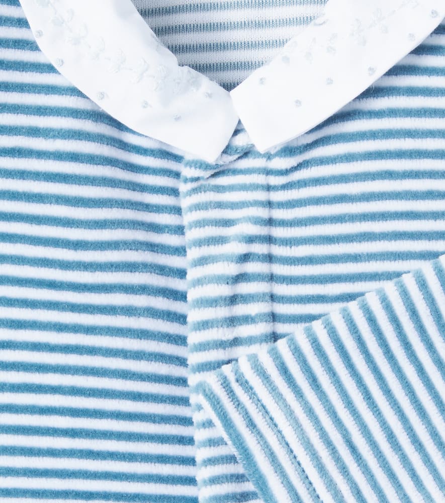 Tartine Et Chocolat Baby Striped Cotton-blend Jersey Onesie In Blue