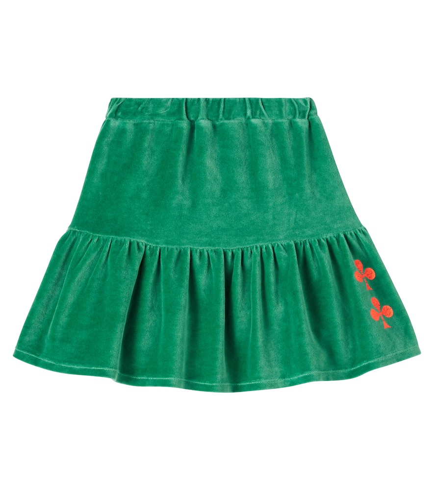Bobo Choses Kids' Printed Tiered Cotton Terry Skirt In Green