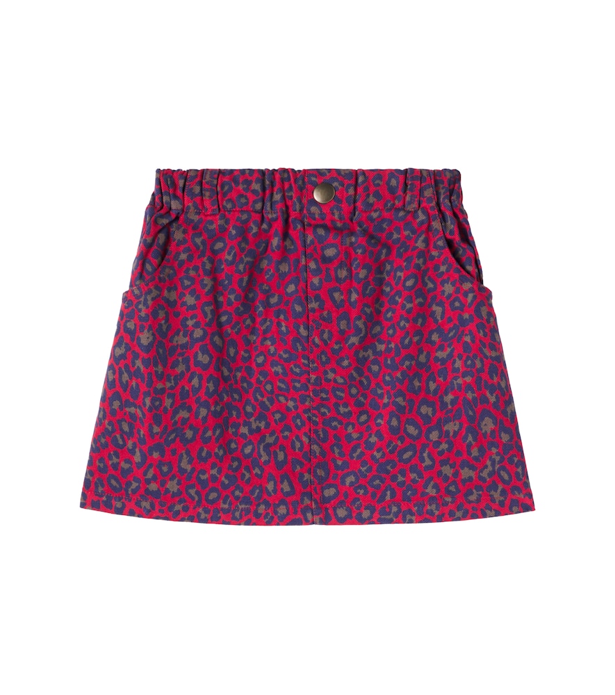 Cozmo Kids' Lille Leopard-print Cotton Twill Skirt In Multi