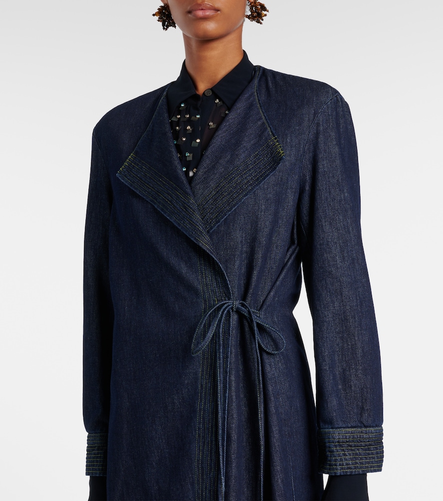  Dries Van Noten Dries Van Noten Denim Wrap Coat 