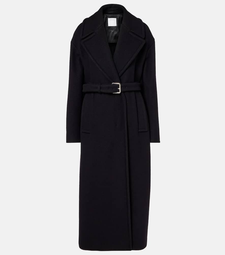 Sportmax Zebra Virgin Wool Wrap Coat In Black