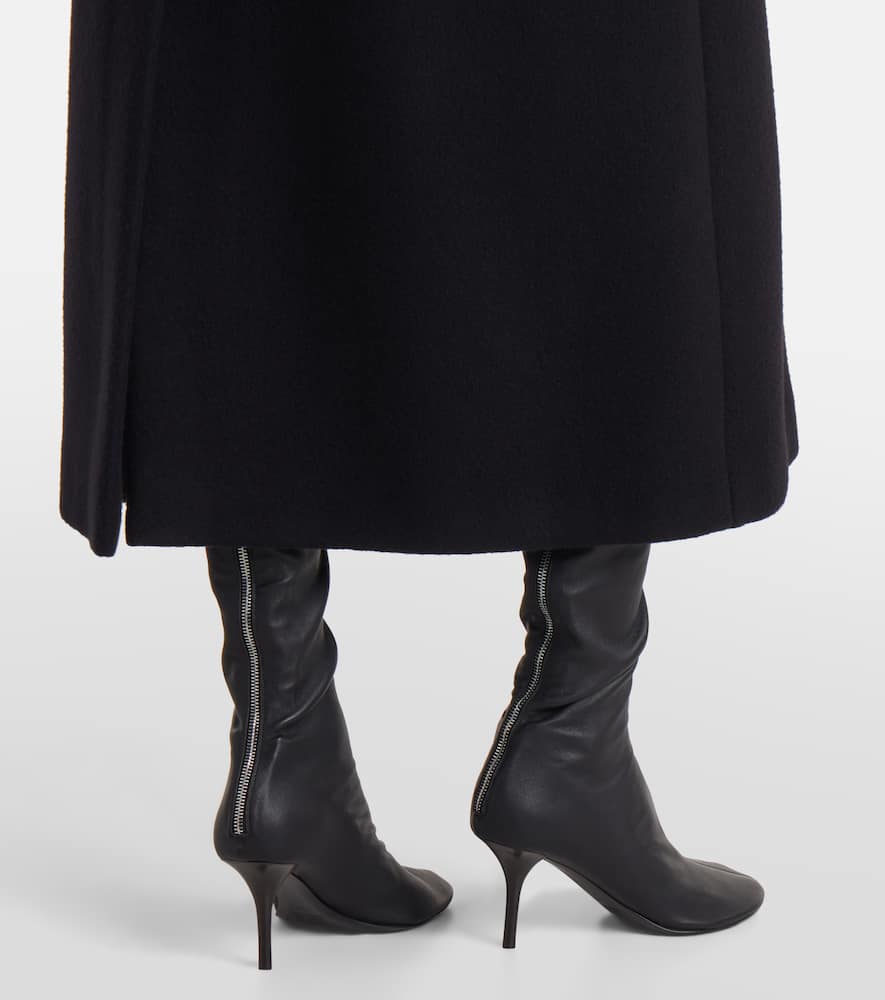 Sportmax Zebra Virgin Wool Wrap Coat In Black