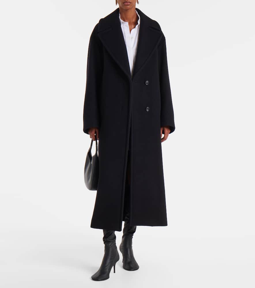 Sportmax Zebra Virgin Wool Wrap Coat In Black