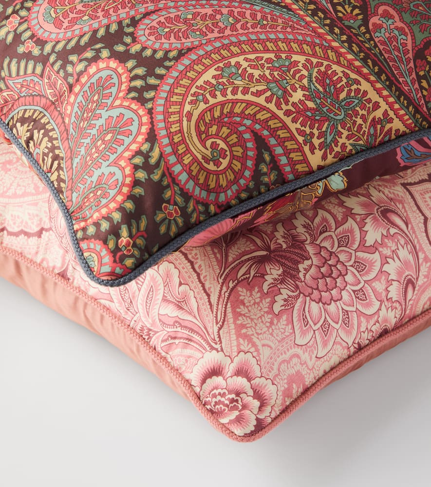 Etro Paisley Cotton Cushion In Multi