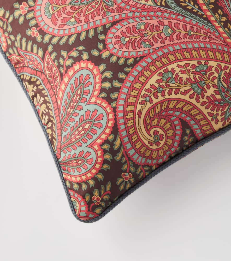 Etro Paisley Cotton Cushion In Multi