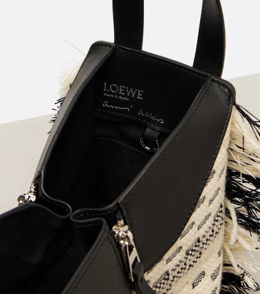 Loewe Hammock Compact Leather Bucket Bag In Black