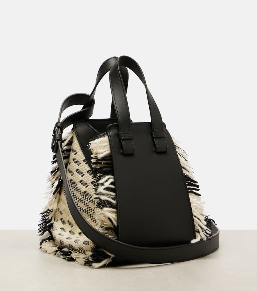 Loewe Hammock Compact Leather Bucket Bag In Black