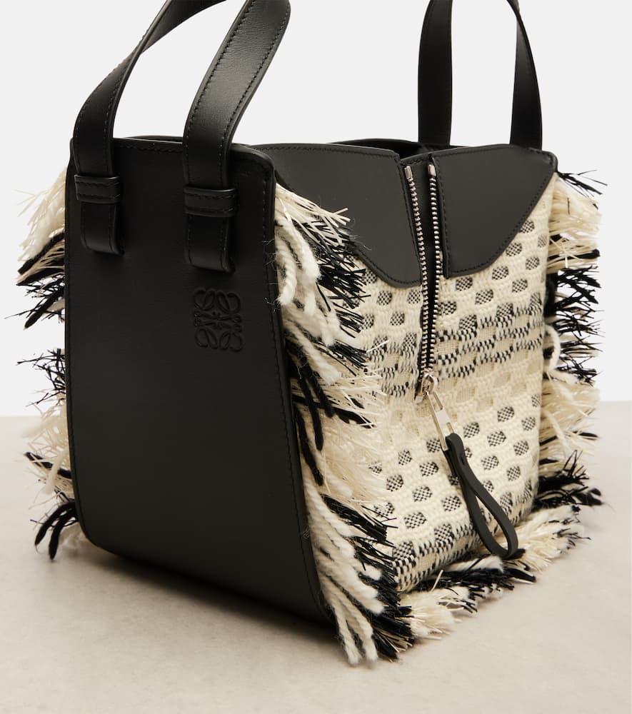 Loewe Hammock Compact Leather Bucket Bag In Black
